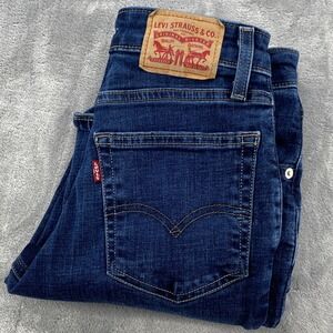 Levis 725 High Rise Bootcut Jeans Womens 25x30(24x29)FIT Dark Wash Blue Denim